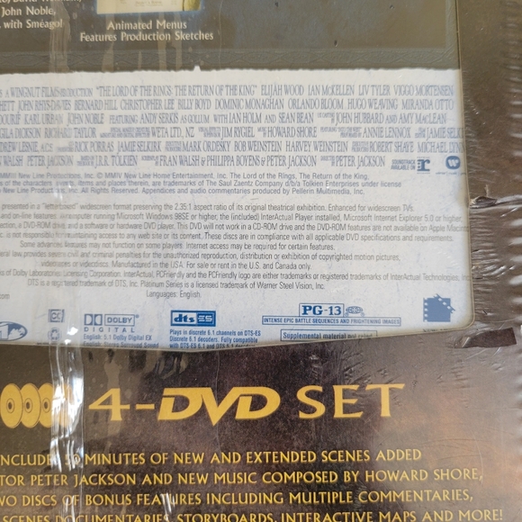 The Lord of The Rings Return of the King Wide-screen 4 Disc set Special extended - Picture 7 of 7